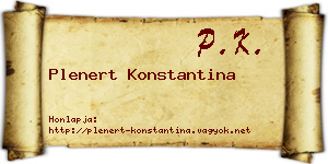 Plenert Konstantina névjegykártya